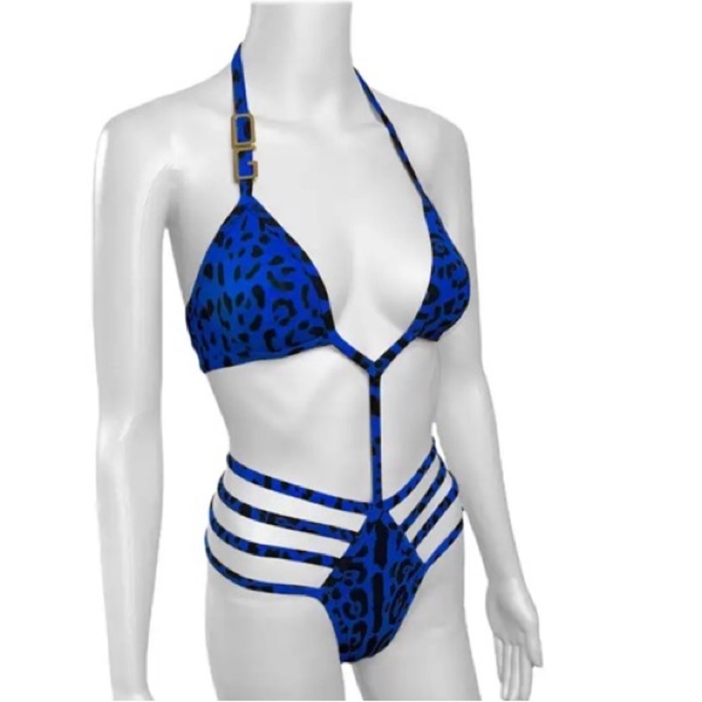 Dolce & Gabbana Unworn Logo Cutout Strappy Bodysuit Monokini Swimsuit Swimwear
